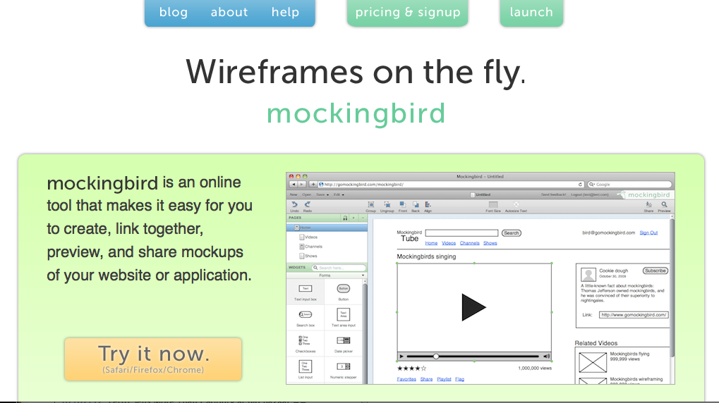 MockingBird – Quick Wireframe Tool